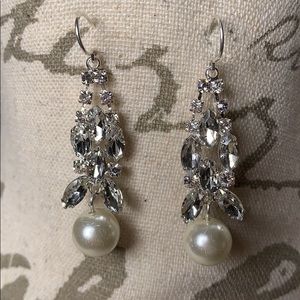 Cezanne Crystal and Pearl Drop Earrings